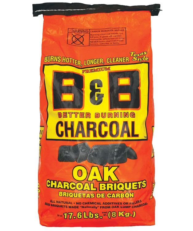 17.6 Lb. B&B All Natural Oak Hardwood Charcoal Briquettes - Gebo's