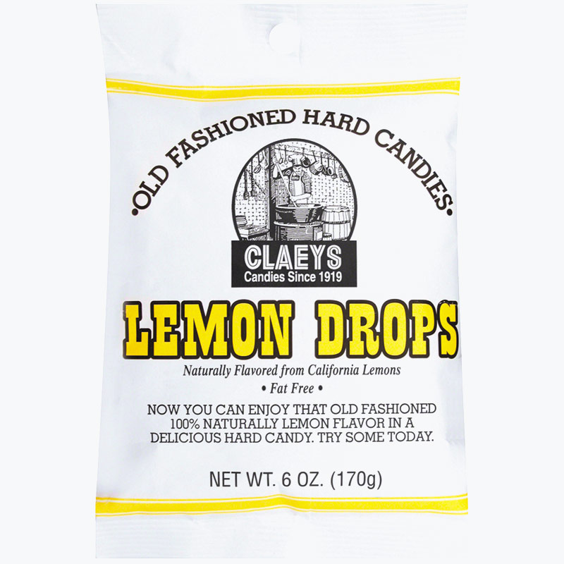 6 Oz. Claeys Candy Old Fashioned Lemon Drops Candies - Gebo's