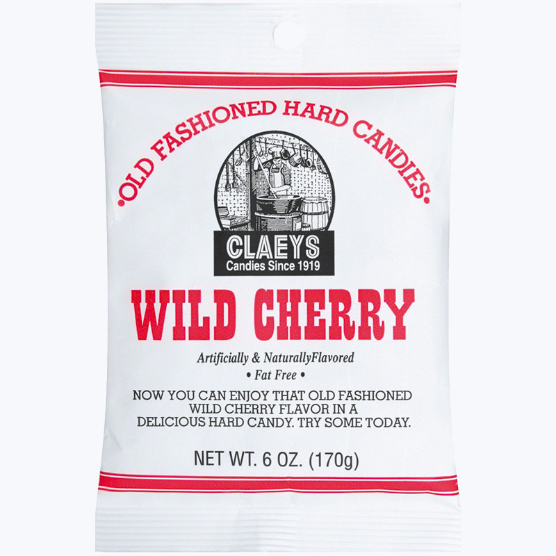 6 Oz. Claeys Candy Old Fashioned Wild Cherry Candies - Gebo's
