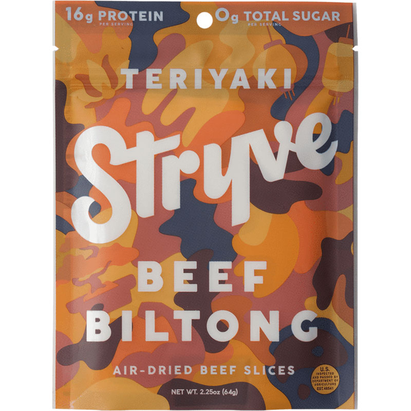 2.25 Oz. Stryve® Teriyaki Beef Biltong Beef Jerky - Gebo's