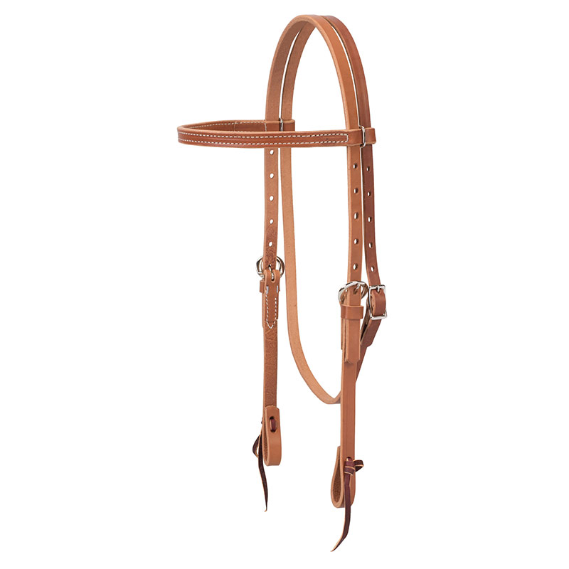 Weaver Leather Golden Brown Harness Leather Browband Headstall - Gebo's