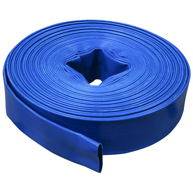 3"x100' Blue StandardDuty PVC LayFlat Discharge Coiled Hose Gebo's