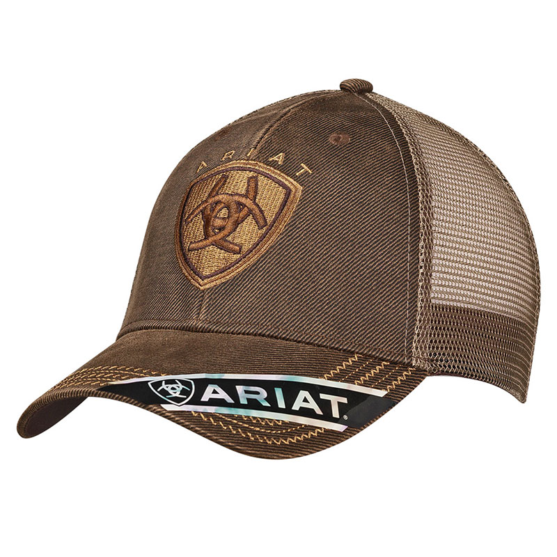 Men's Ariat Logo Brown Mesh Cap Gebo's