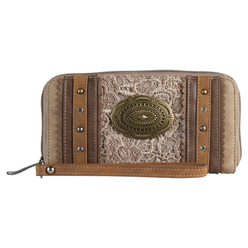 Women's Justin Concho & Tan Lace Wristlet Wallet Gebo's