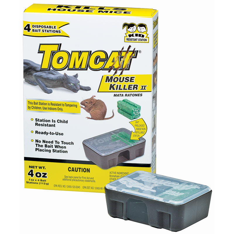4 Pk. Motomco Tomcat Mouse Killer Disposable Bait Station - Gebo's