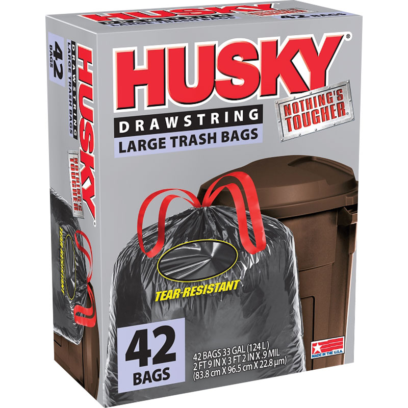 33 Gal. Husky Drawstring Trash Bags - Gebo's