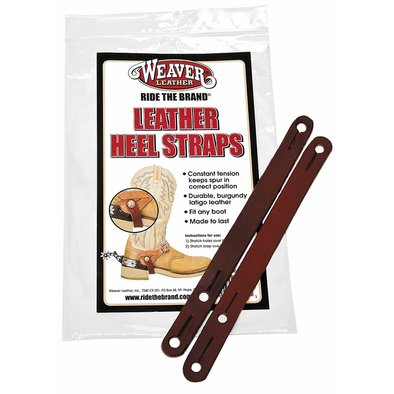 Weaver Burgundy Latigo Leather Heel Straps - Gebo's