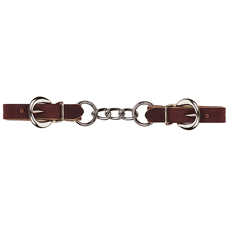 Weaver Leather 5/8" Latigo Leather 3 1/2" Single Link Chain Curb Strap - Burgundy - Gebo's