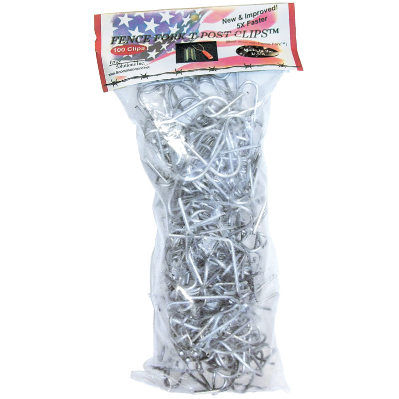 100 Ct. Fence Solutions T-Post Fork Clips - Gebo's