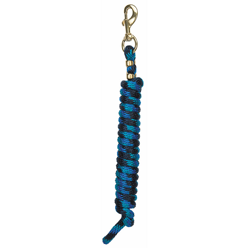 5/8"x10' Weaver Leather Poly Lead Rope With Solid Brass 225 Snap - Navy/Blue/Turquoise - Gebo's
