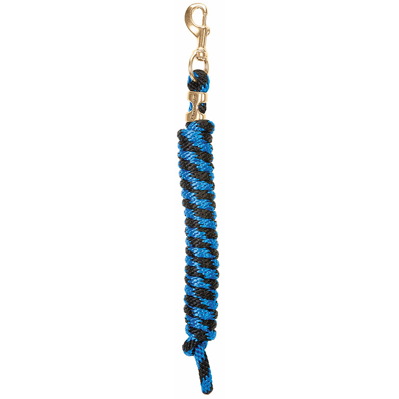 5/8"x10' Weaver Leather Poly Lead Rope With Solid Brass 225 Snap - Cornflower Blue/Black - Gebo's