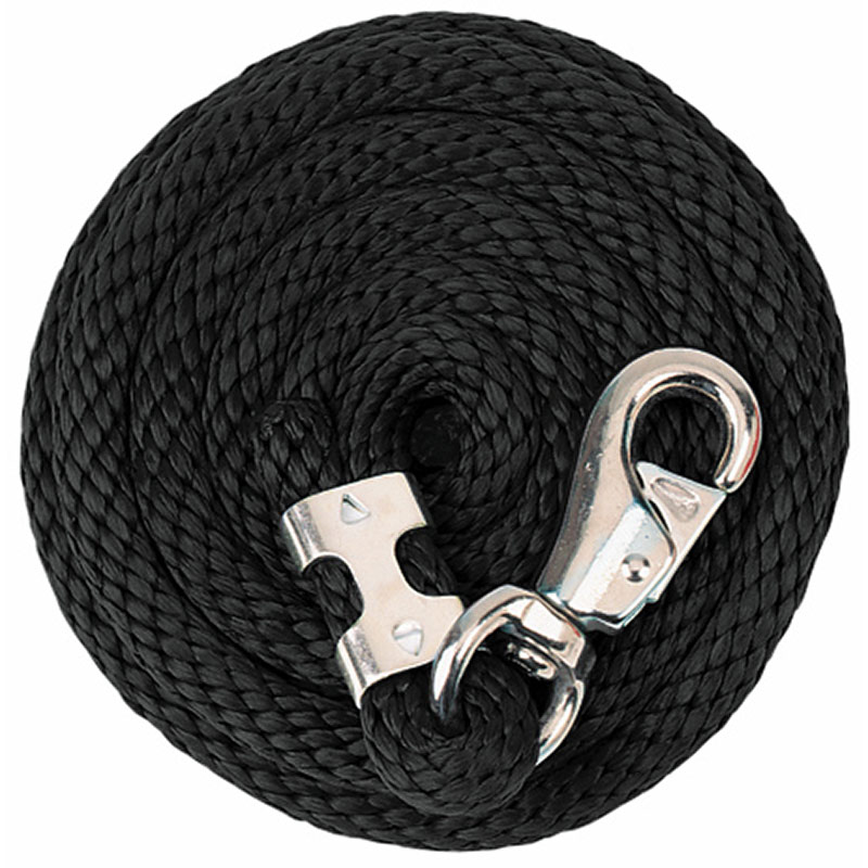 5/8"x10' Weaver Leather Poly Lead Rope With Nickel Plated Bull Snap - Black - Gebo's