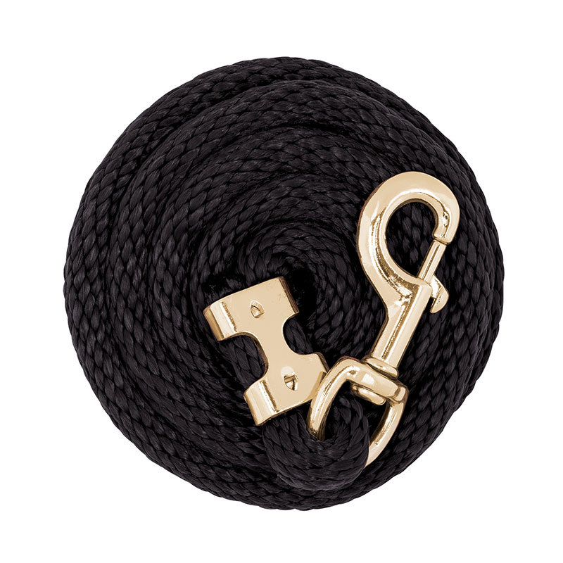 5/8"x8' Weaver Leather Value Lead Rope With Brass Plated 225 Snap - Black - Gebo's