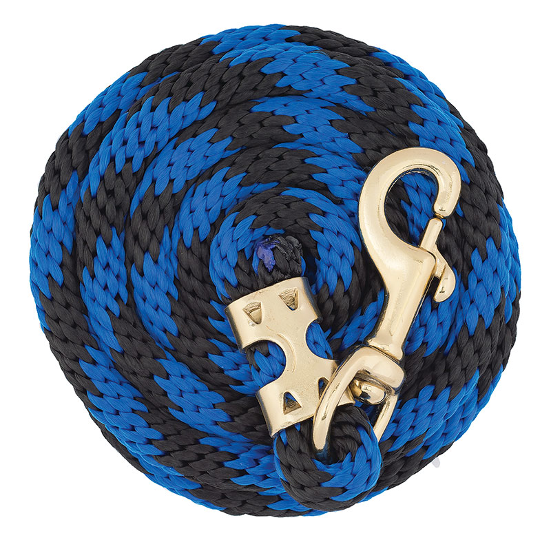 5/8"x8' Weaver Leather Value Lead Rope With Brass Plated 225 Snap - Blue/Black - Gebo's