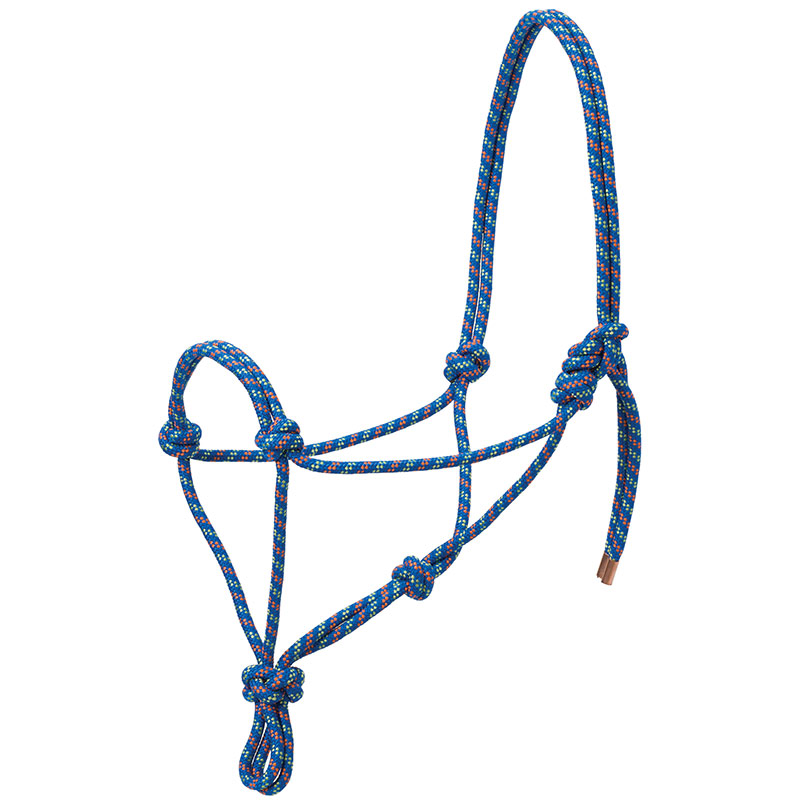 Weaver Leather Diamond Braid Rope Halter - Blue/Orange/Lime - Gebo's