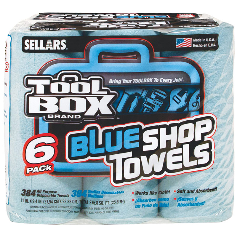 6 Pk. Tool Box Brand Shop Towels - Gebo's