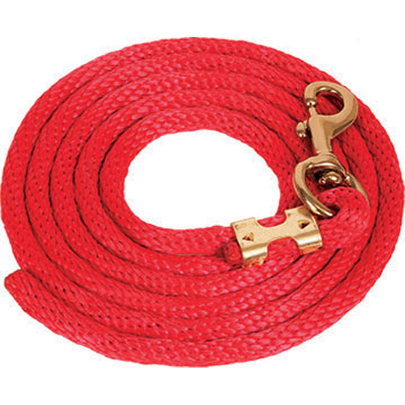 5/8"x9' Mustang Manufacturing Nylon Lead Rope - Red - Gebo's