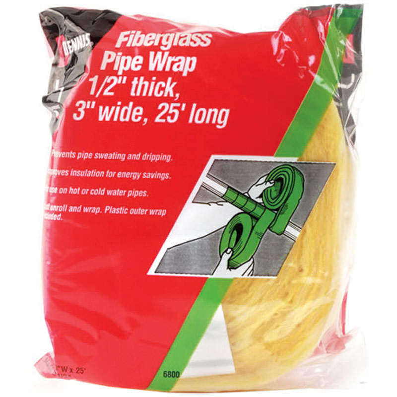 1/2"x3"x25" Fiberglas Plastic Pipe Wrap Gebo's