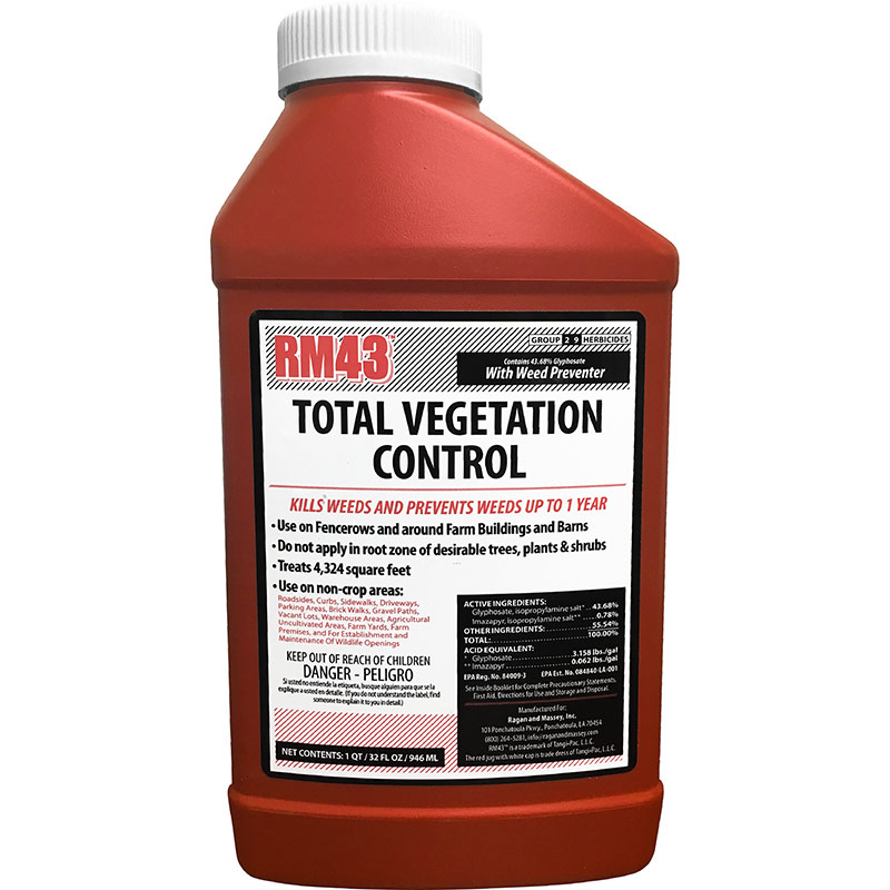 32 Oz. RM43 Total Vegetation Control 43.68% Glyphosate Plus Weed Preventer - Gebo's