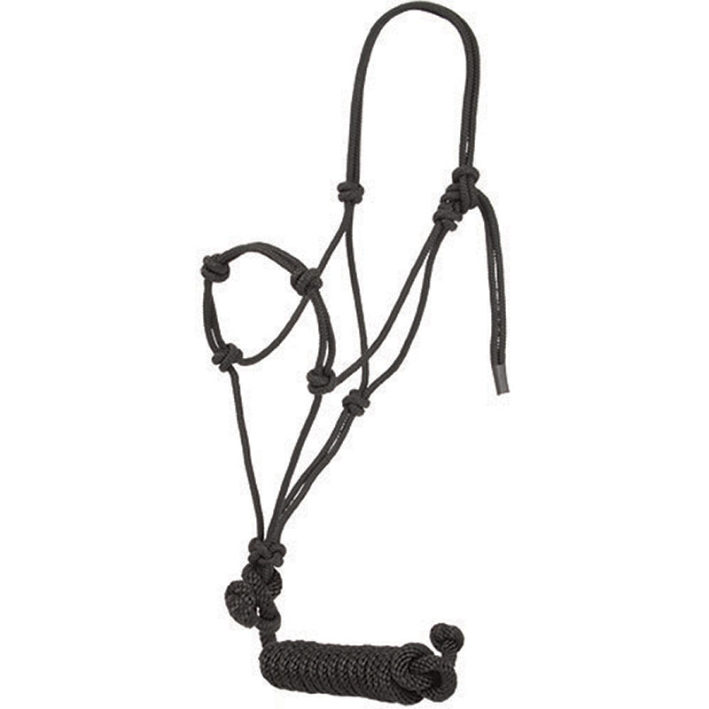 Mustang Manufacturing Knotted Training Halter - Black - Gebo's