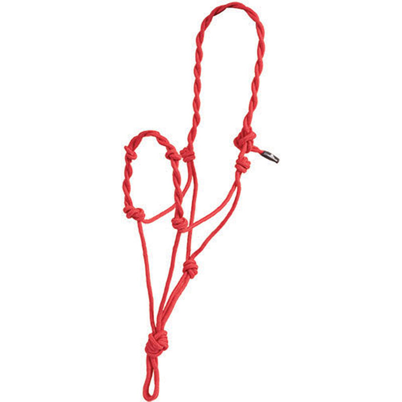 Mustang Manufacturing Twisted Rope Halter - Red - Gebo's