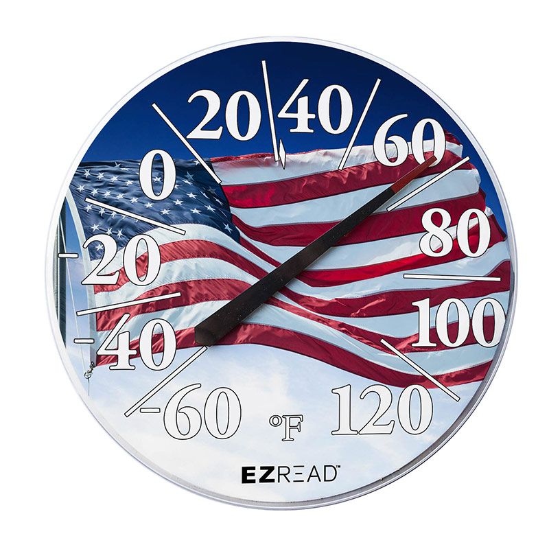 12.5" EzRead American Flag Dial Thermometer - Gebo's