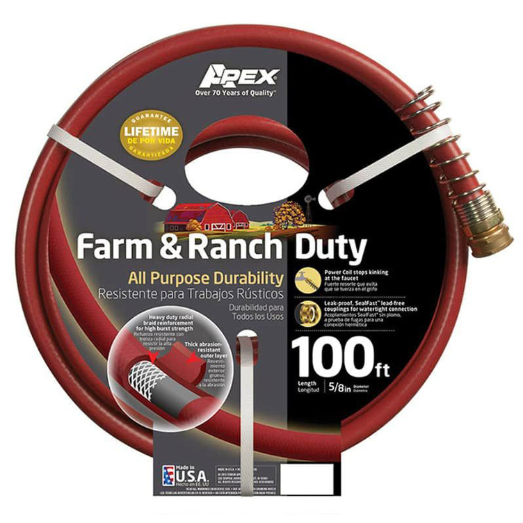 Apex Farm & Ranch Duty Hose 5/8"x100' - Gebo's