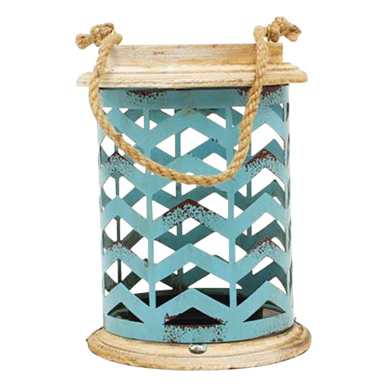 Metal Candle Holder With Chevron Cutouts - Gebo's