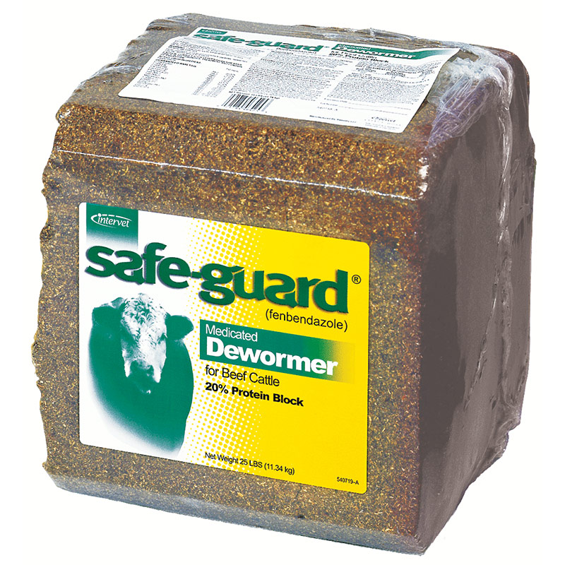 25 Lb. SafeGuard 20 Protein Dewormer Block Gebo's