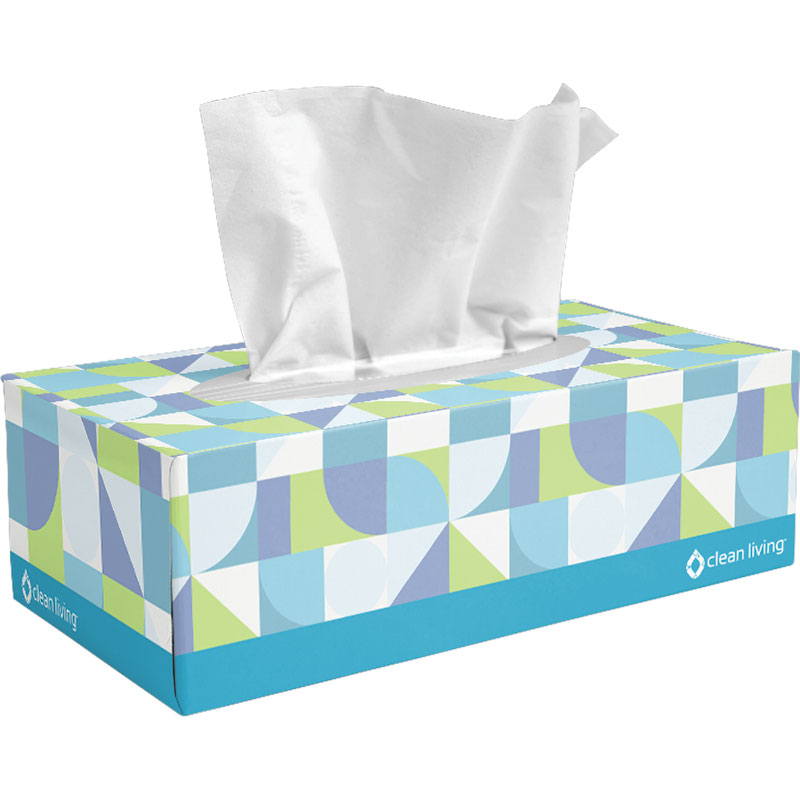 160 Ct. Clean Living Facial Tissue Gebo's