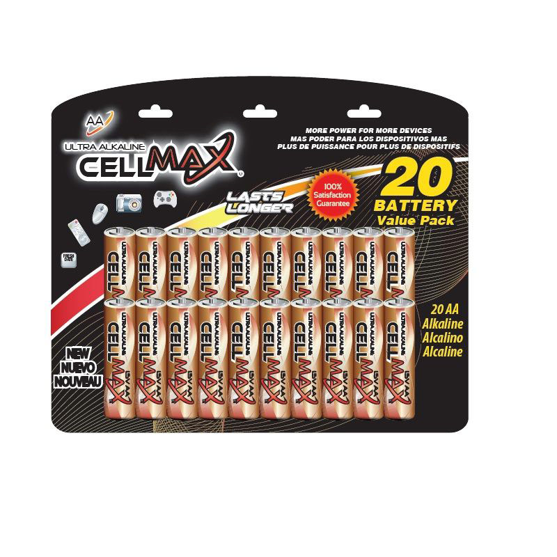 20 Pk. AA Cell Max Alkaline Batteries - Gebo's