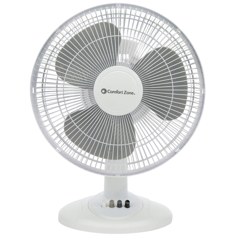 12" Comfort Zone Oscillating Fan White Gebo's