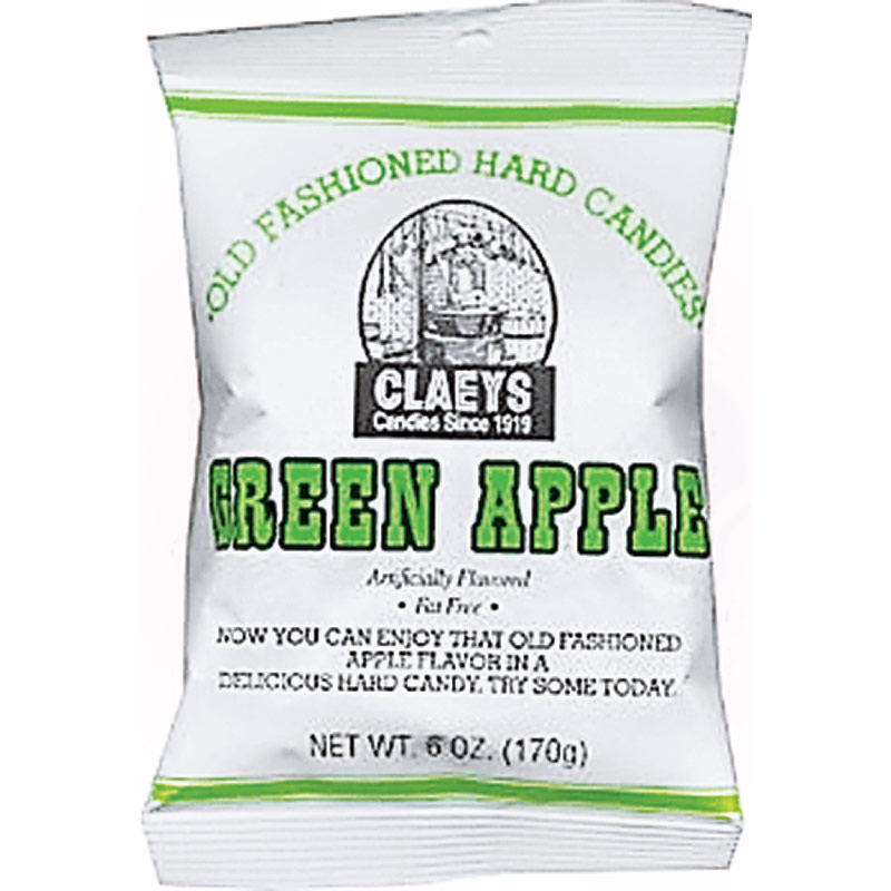 6 Oz. Claeys Green Apple Candy - Gebo's