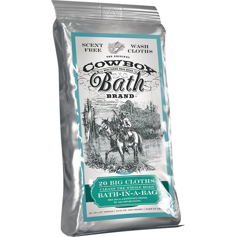 20 Pk. Cowboy Bath Original Bath-In-A-Bag Washcloths - Gebo's