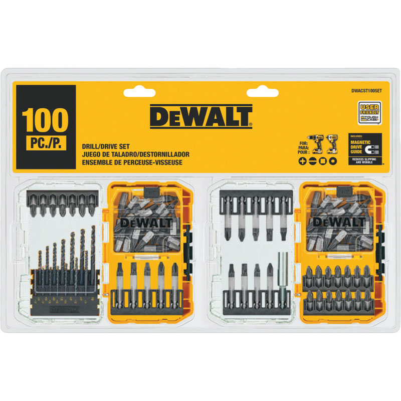 Dewalt 100 shop piece drill set
