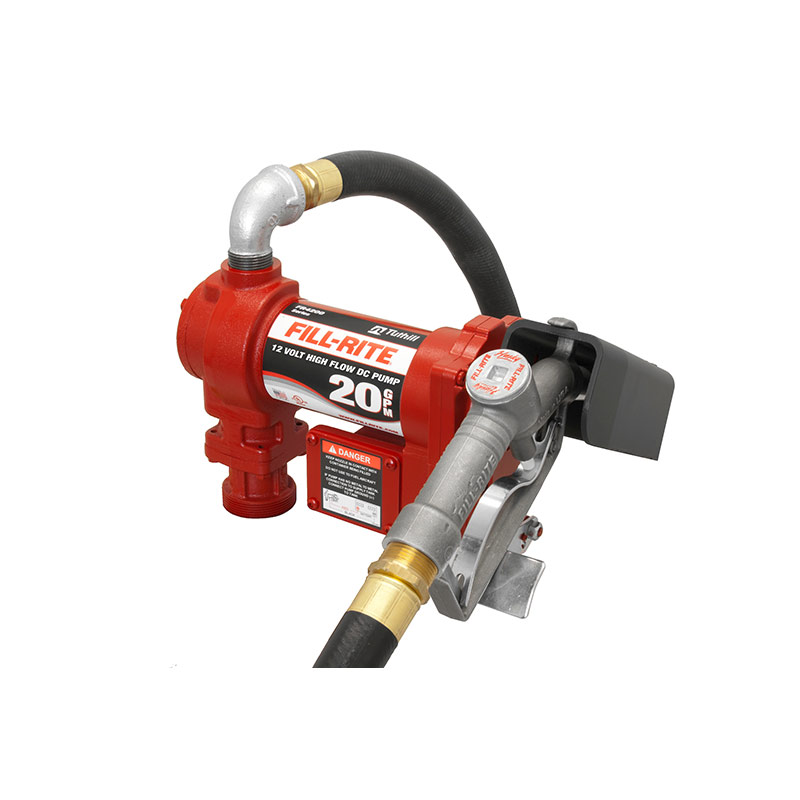 Fill-Rite 12 Volt DC 20 GPM High Flow Pump with Hose & Manual Nozzle - Gebo's