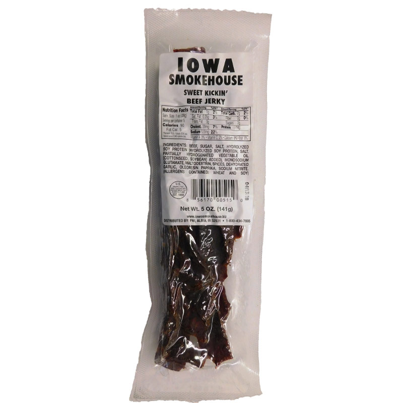 5 Oz. Iowa Smokehouse Beef Jerky Sweet Kickin' - Gebo's