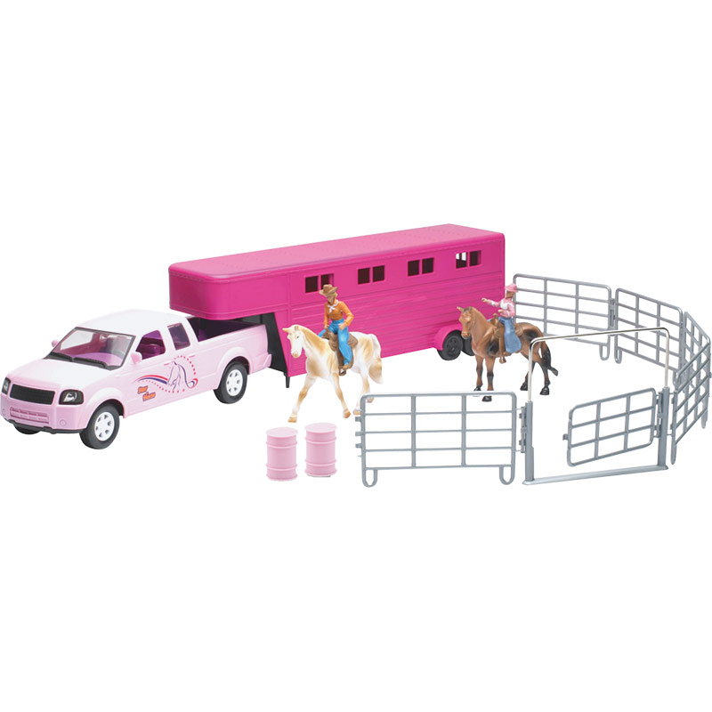 toy truck and horse trailer set