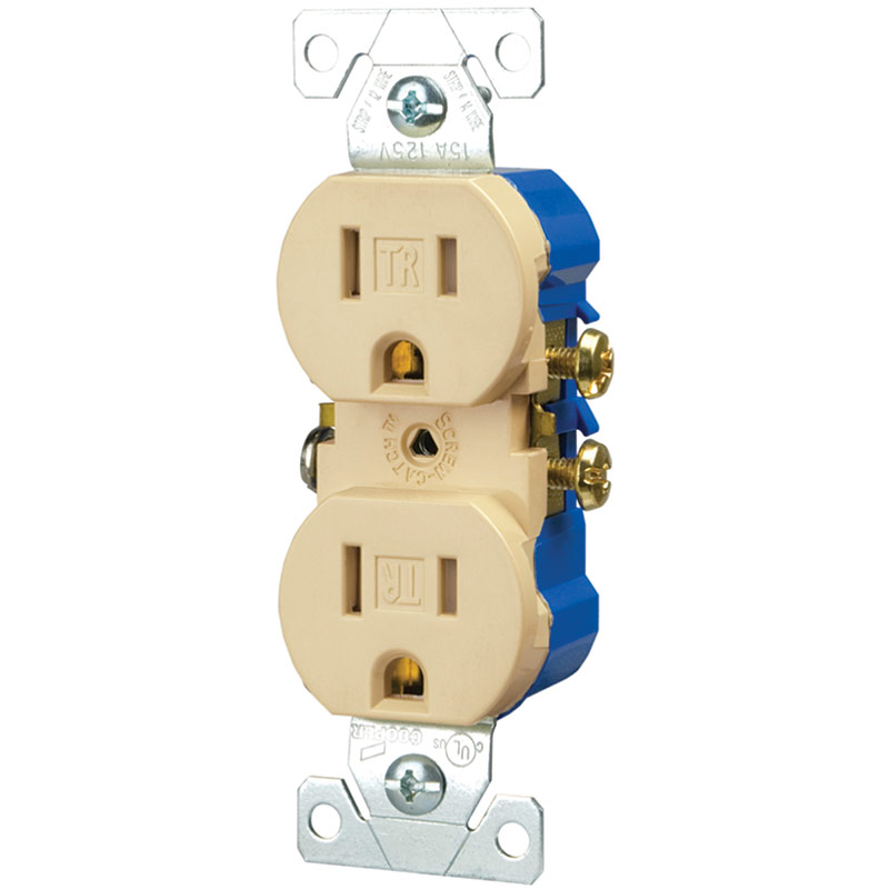 15 AMPS Ivory Standard Duplex Electrical Outlet Gebo's