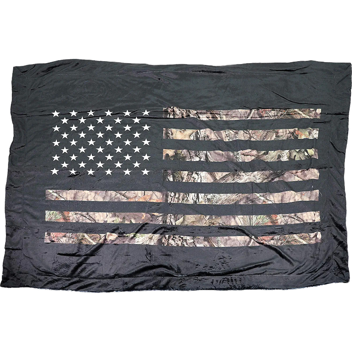 Mossy Oak Reversible American Flag Plush Throw - Gebo's