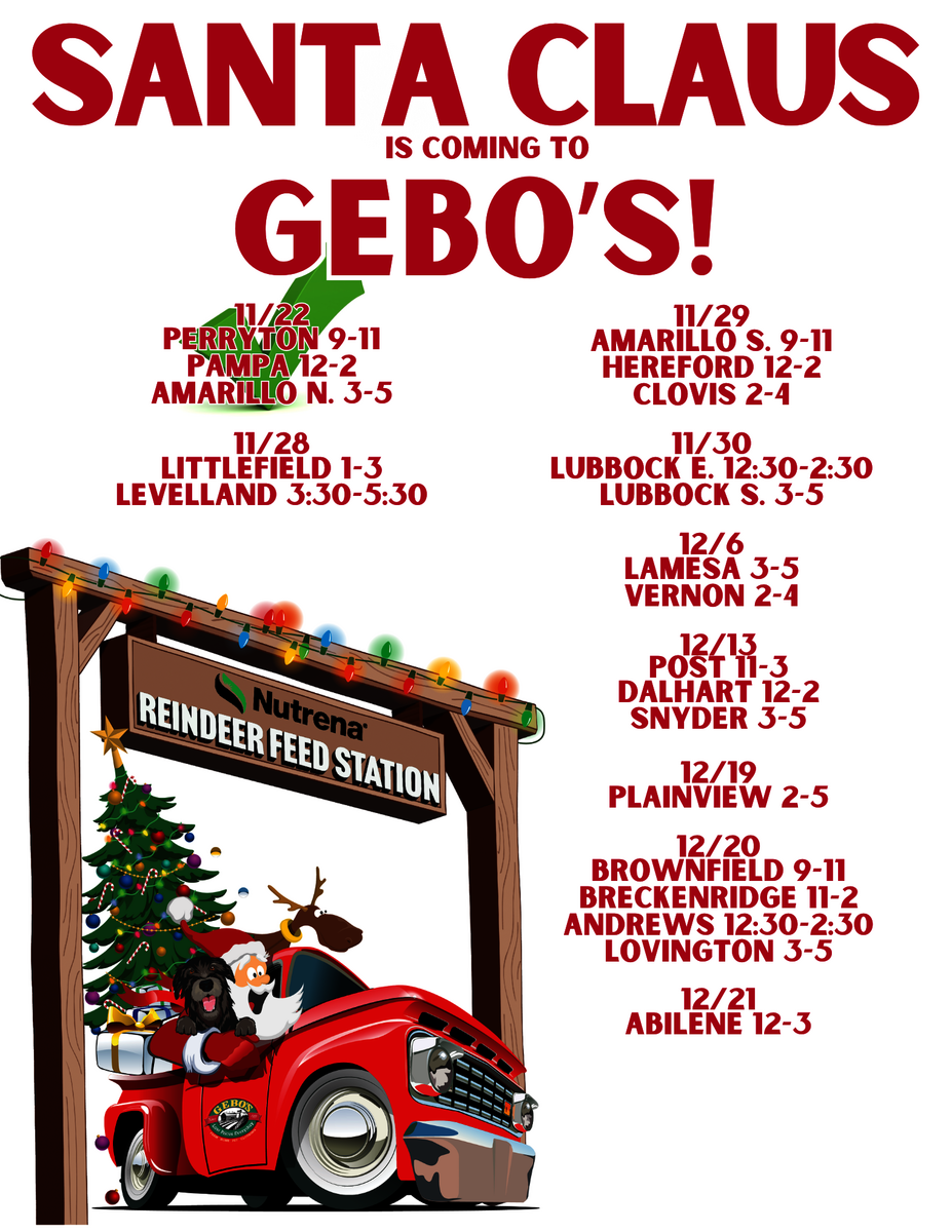 Santa Schedule - Gebo's